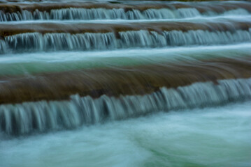 rippling cascades, waterfall, blurry water - obrazy, fototapety, plakaty