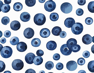 Watercolor Blueberries
