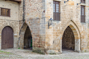 Architectural detail in the village of Santillana del Mar, Spain