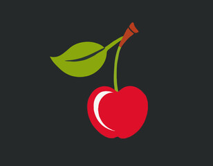 Cherry icon. red cherry sign vector