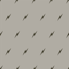 Seamless pattern with lightning on a gray background. Vector illustration for the design of prints on fabrics, packaging and for the design of interiors and scenes