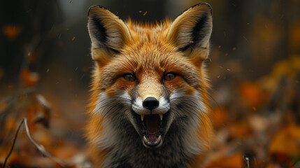 Portrait of a wild fox - obrazy, fototapety, plakaty