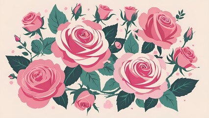 Shabby Chic Elegance: Pink Roses and Vintage Ephemera