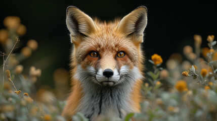 Fototapeta premium Beautiful fox in the forest, wildlife
