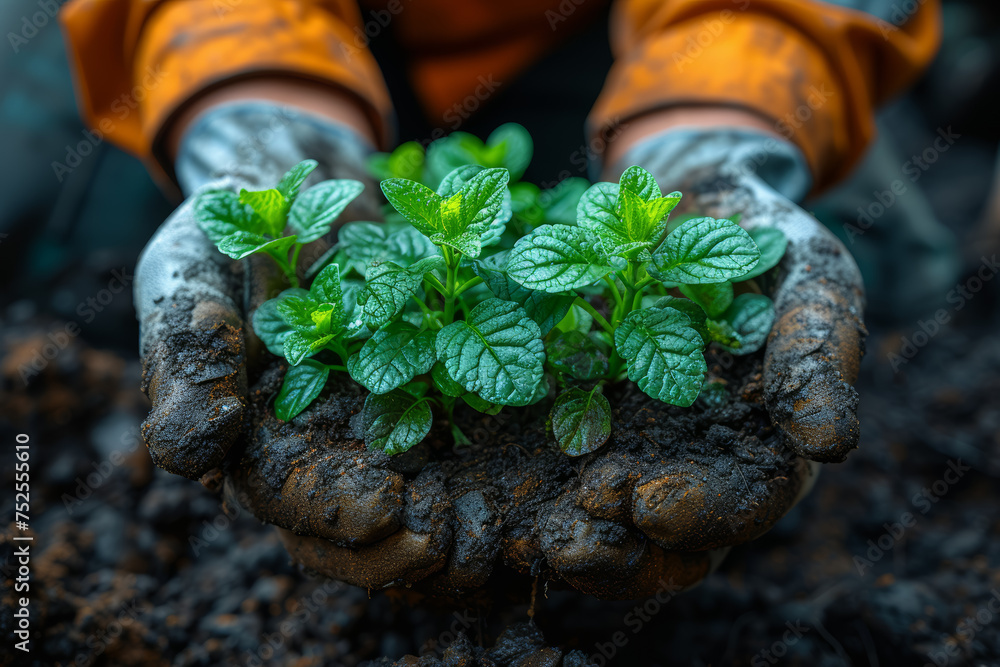 Poster environmental warriors collaborating with local industries to implement eco-friendly practices and r
