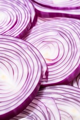 Layered Beauty: Sliced Red Onion Rings in Close-up - Patterns in Nature