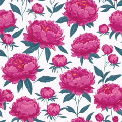 Tuinposter Abstract floral seamless pattern. Bright colors, painting on a light background. Cherry blossoms.  © Aisha