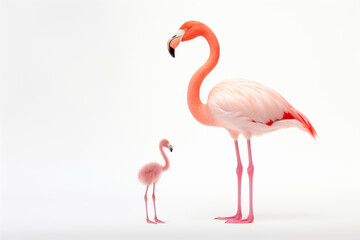 Fototapeta premium pink flamingo on a white background