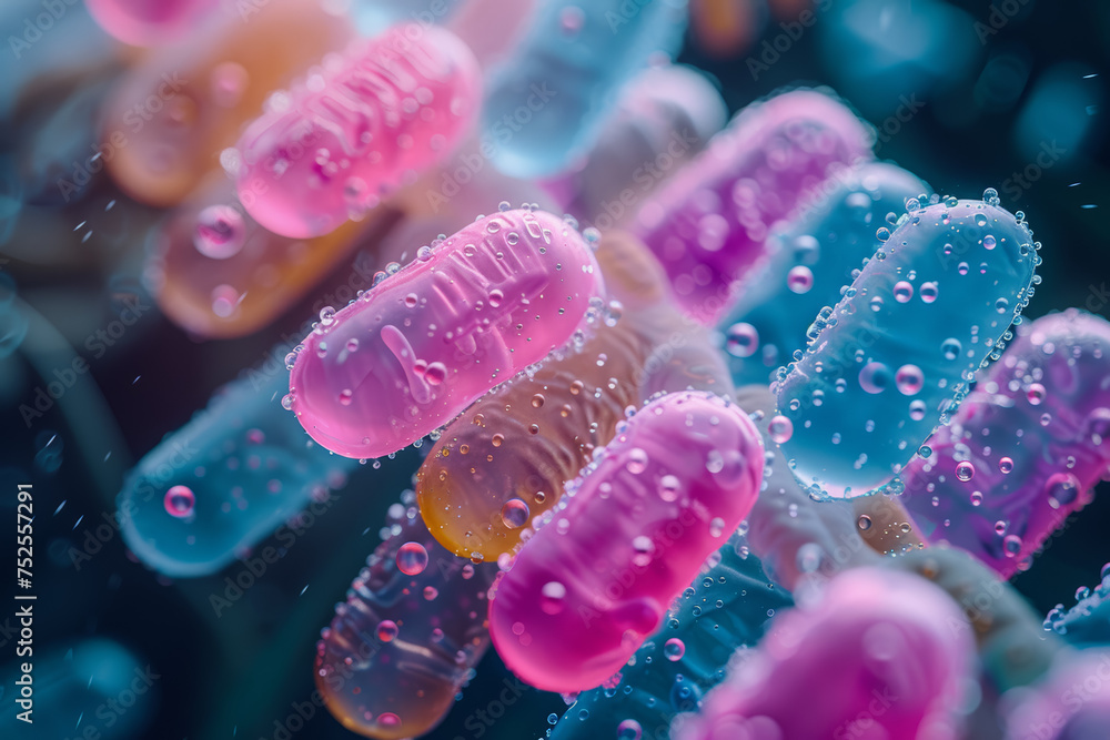 Poster advanced bioinformatics tools interpreting the human microbiome for health insights. concept of micr