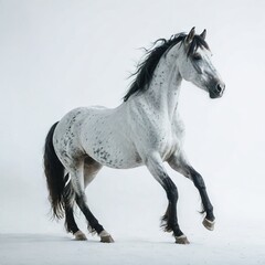 Fototapeta na wymiar white horse on a white background 