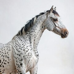 portrait of horse with brown spots
