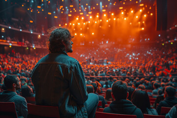 A split-screen image featuring a crowded, bustling concert and a serene, acoustic performance....