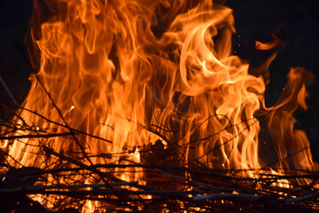 Heat energy heap closely, red and yellow, thermal energy at the fuel point during the night lights...