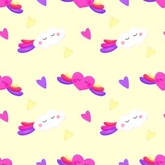 Naklejka premium seamless background with hearts