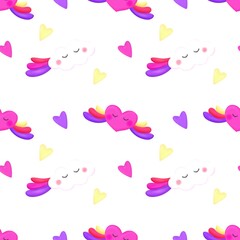 Seamless pattern set love sky kids