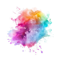 colorful watercolor splashes forming a blob on a transparent background for creative design projects 