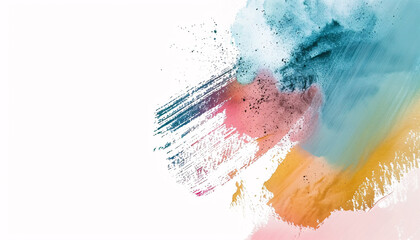colorful watercolor strokes forming a blob on a white background for creative design projects