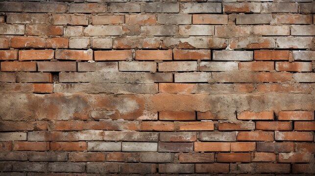 Grimy Grunge Brick Wall Background Texture in High Resolution.