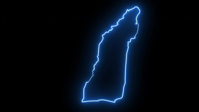 Lashkar Gah map in afghanistan with glowing neon effect