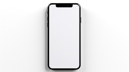 Blank screen Phone on white surface, ideal for technology concepts