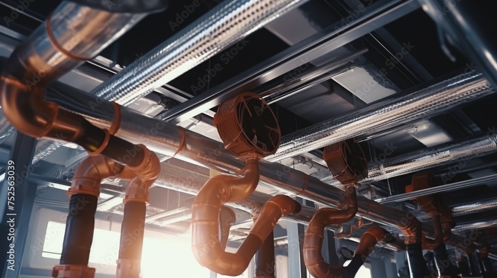 Poster a network of connected pipes. suitable for industrial concepts