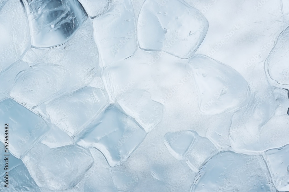 Poster detailed view of ice cubes, perfect for refreshing beverage concepts