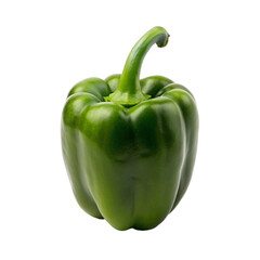Green bell pepper isolated on Transparent background.