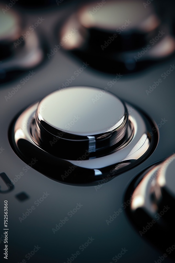 Leinwandbilder a detailed view of a button on a control panel, suitable for technology concepts