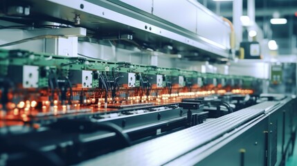 Fototapeta premium A machine working on electronics, suitable for technology concepts