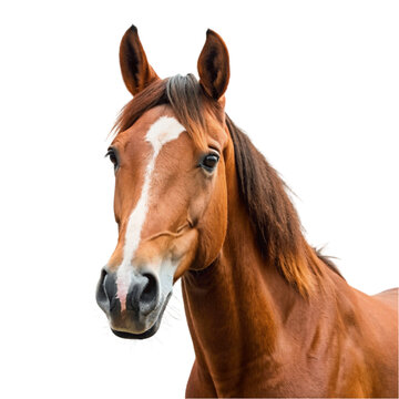 Wild mustang horse isolated on Transparent background.