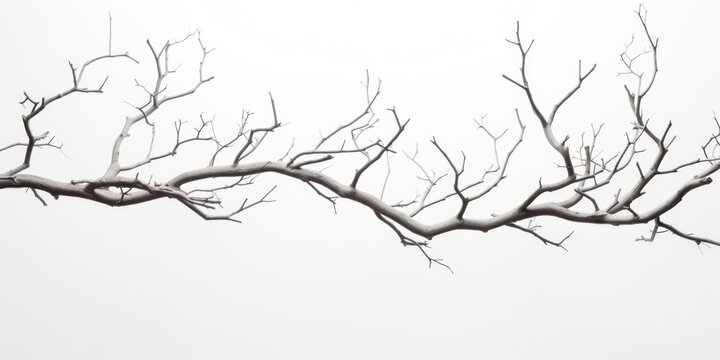 A minimalist black and white photo of a solitary bare tree. Suitable for nature or abstract concepts
