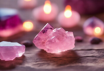 Healing reiki chakra crystals therapy Alternative rituals with pink quartz for wellbeing meditation