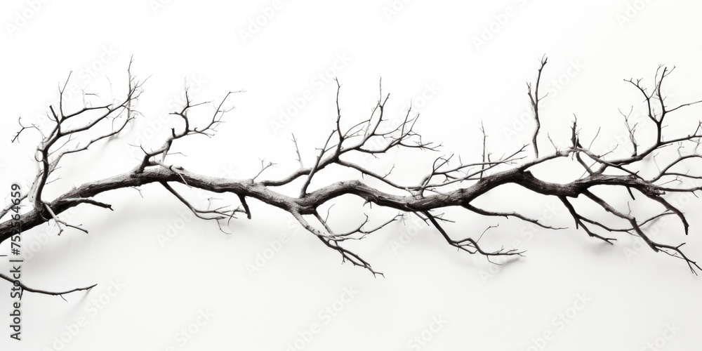 Poster Monochrome image of a tree branch, suitable for various design projects