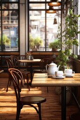 Fototapeta na wymiar Tea set on a table, perfect for home decor projects