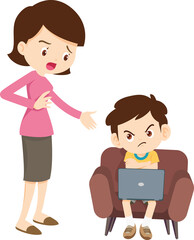 parent angry scold kid mobile phone addicted