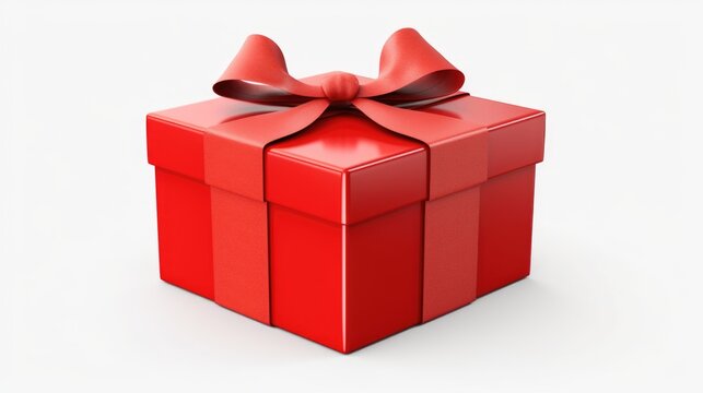 A red gift box with a beautiful red bow, perfect for various occasions