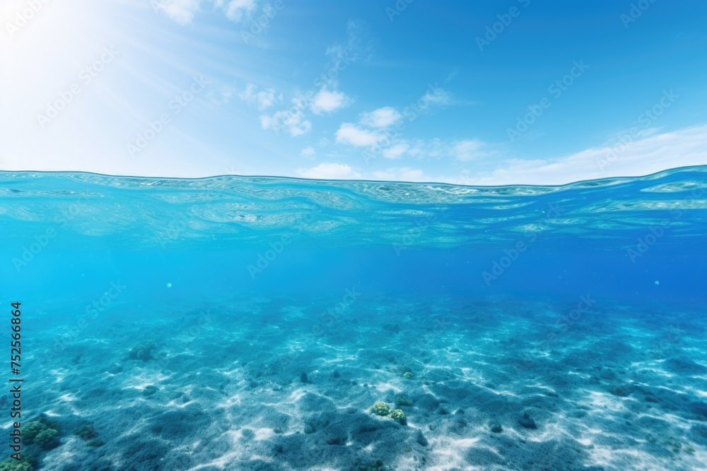 Aufkleber A view of the ocean from the bottom of the water. Ideal for marine and underwater themes