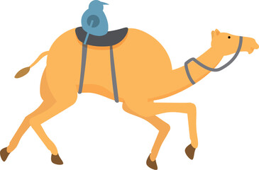 Fototapeta premium Sport camel racing icon cartoon vector. Chase farming sport. Arabia saudi