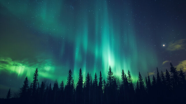 aurora borealis, northern lights, lapland, Winter landscape
Majestic northern lights dance in starry sky
