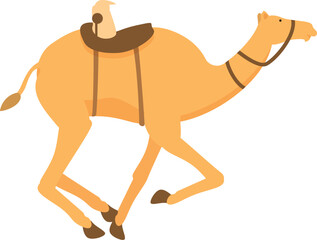 Fastest running camel icon cartoon vector. Sport run tradition. Fast oriental