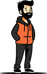 Masculine Man Strong and Striking Vector Art