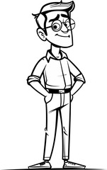 Banker Man Countin the Bills in Vector Art