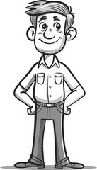 Pioneer Man Buildin the Wagon in Vector Illustration
