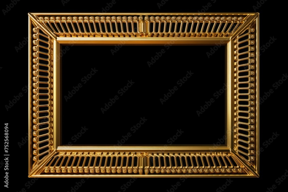 Aufkleber a luxurious gold picture frame against a sleek black background. perfect for adding a touch of elega