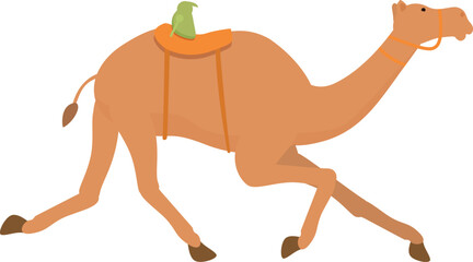Speed camel run icon cartoon vector. Riding farming. Fast farm track