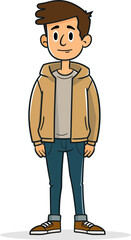 Cowboy Man Ridin the Open Range in Vector Illustration