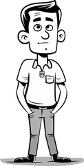 Banker Man Balancin the Books in Vector Art