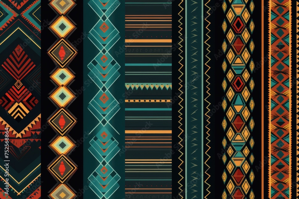 Poster A collection of four unique colored patterns. Ideal for backgrounds and design projects