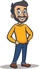 Pioneer Man Crossin the Plains in Vector Illustration