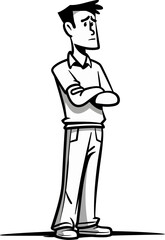 Cowboy Man Ridin the Open Range in Vector Illustration